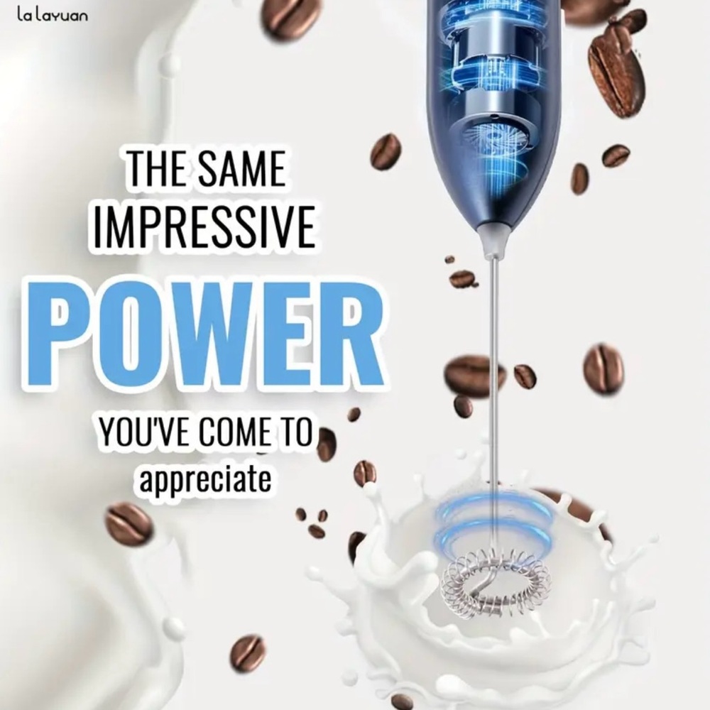 Lalayuan Powerful Electric Milk Frother, Color White - Picture 4 of 9